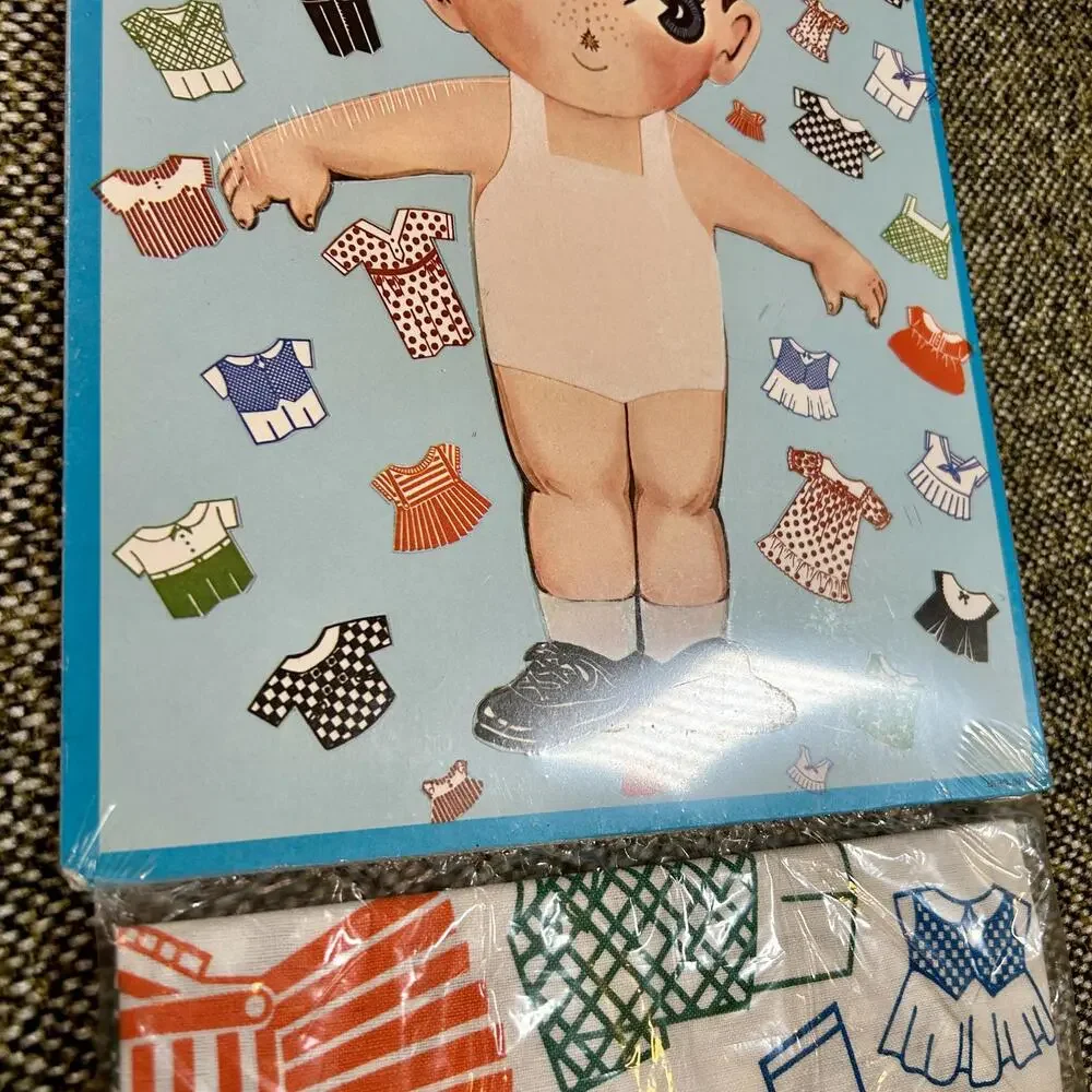 1970s Kotton Kutie Magic Touch-On Cotton Clothes Paper‎ Doll Unused